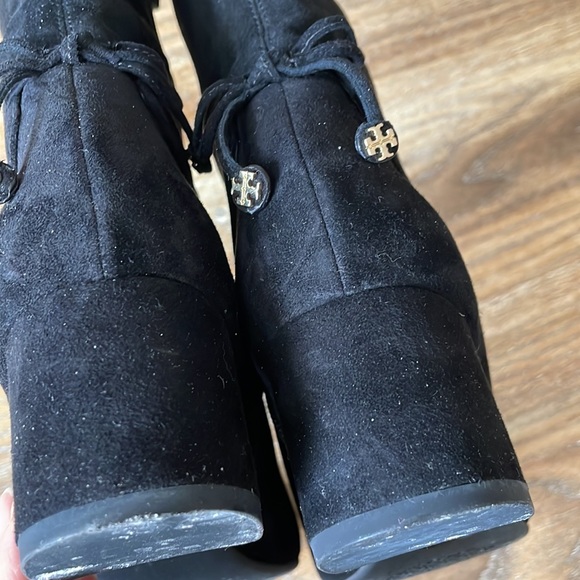 Tory Burch Laila Over the Knee Black Suede Boots - Picture 15 of 15